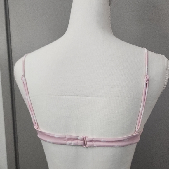 RVCA Balance Act Pink /White Ying Yang Print Bralette Bikini Top. Size: S. NWT - Picture 7 of 11